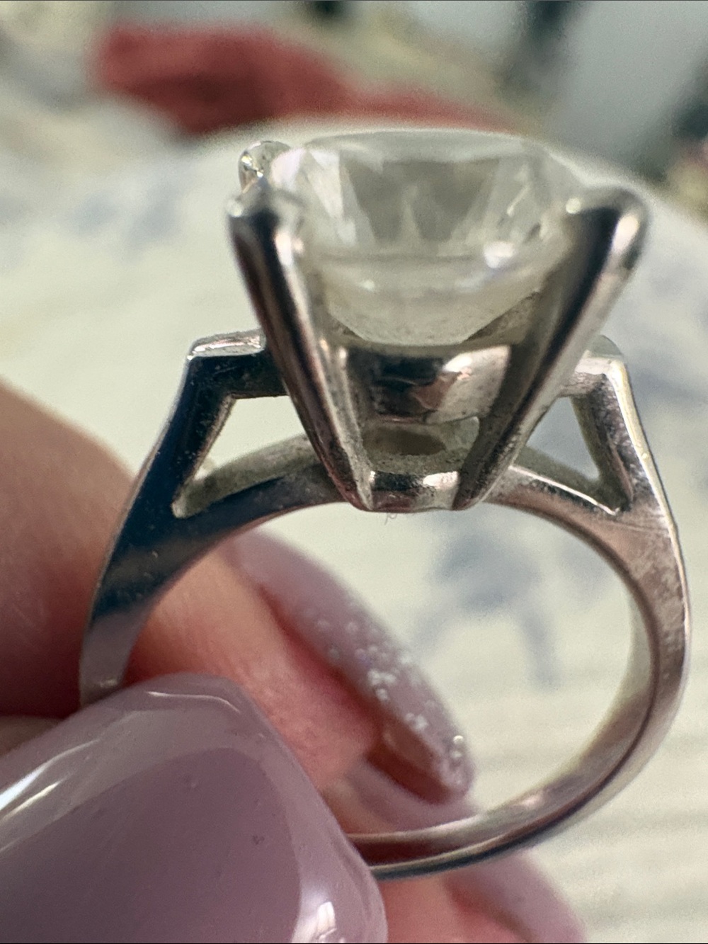UTC Jewelry Company Sterling Silver-Solitaire Ring with CZ Clear Stone sz 5 - Picture 3 of 4